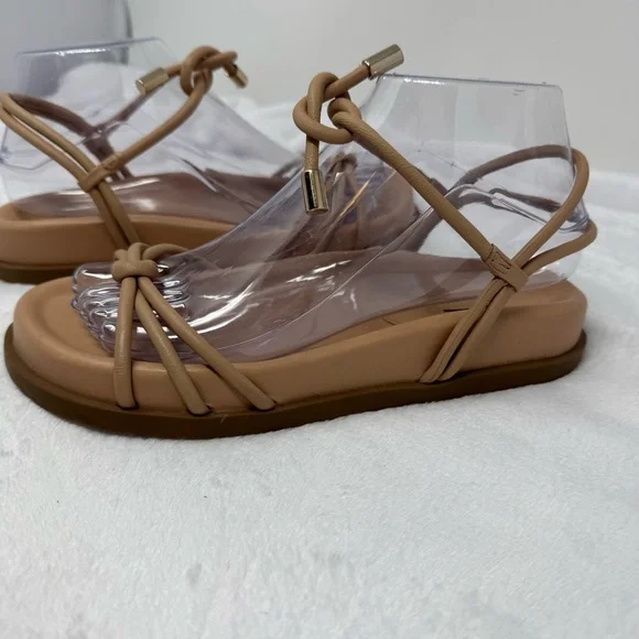 Arezzo Womens Camila Flatform Leather Ankle Strap Sandal in True Sand Size 7B - Picture 3 of 14